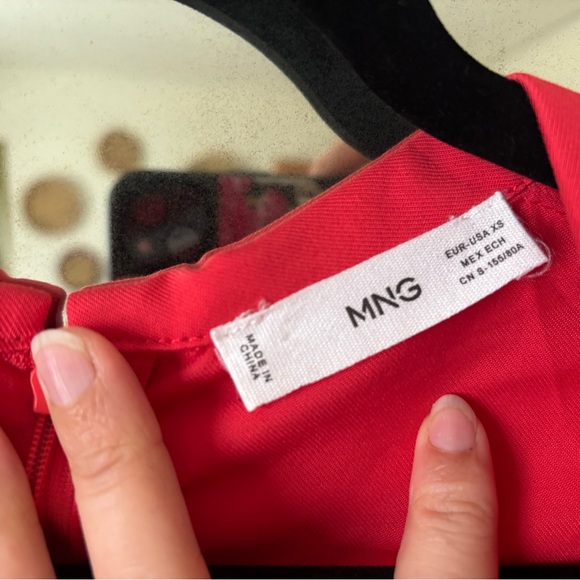 MNG Red Deep V Neck Wide Leg Jumpsuit - Picture 7 of 10